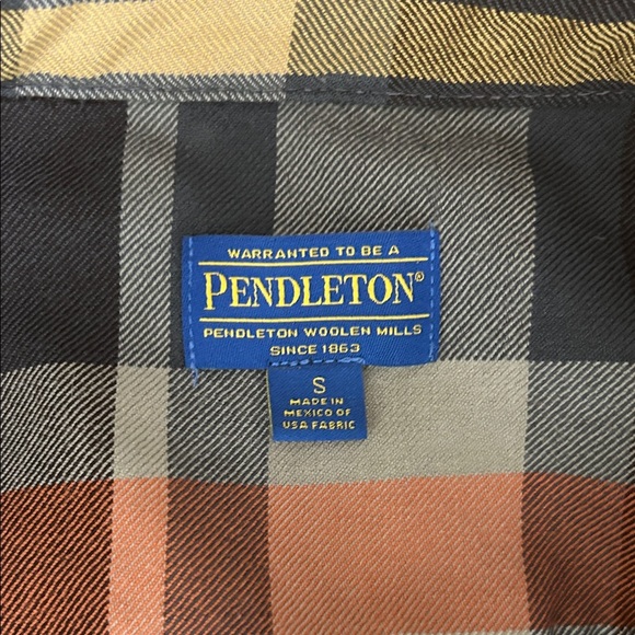 Pendleton Plaid Button-Up Shirt - Black, Gray, Brown - Picture 2 of 3